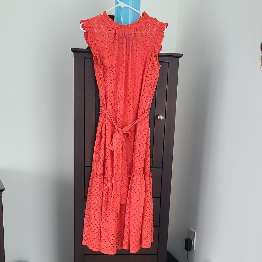 Julia Jordan Vibrant Orange Midi Dress